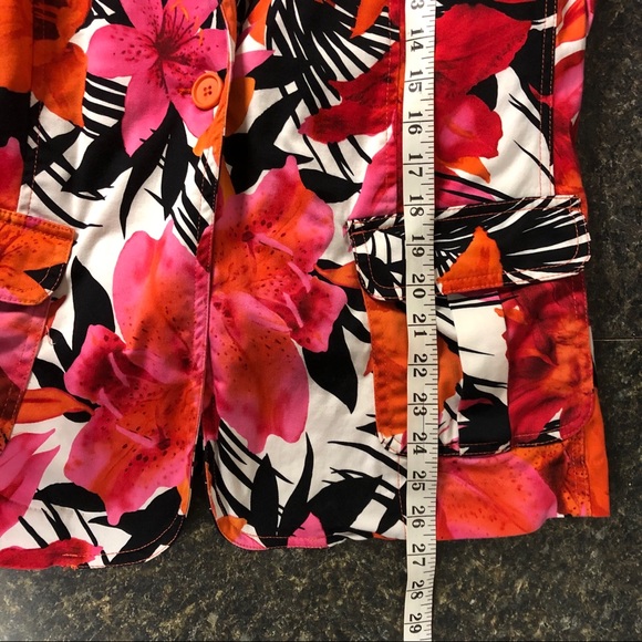 Caribbean Joe tropical floral jacket blazer 1x 18 - Picture 4 of 6